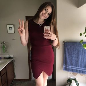 Burgundy homecoming/floral dress